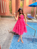 pink chanderi dress