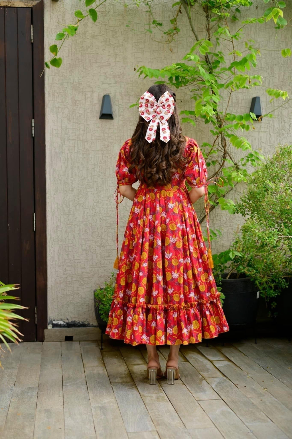 red marygold cotton dress
