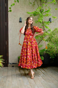 red marygold cotton dress